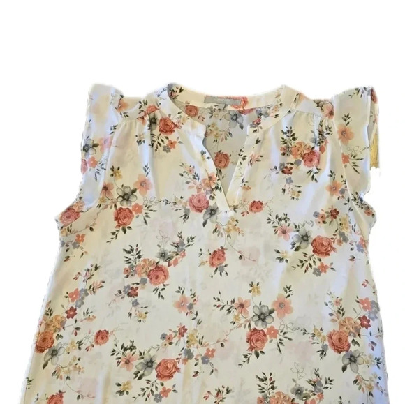 Sweet Rain Tops - Sweet Rain, Size XL, Floral Sleeveless Blouse